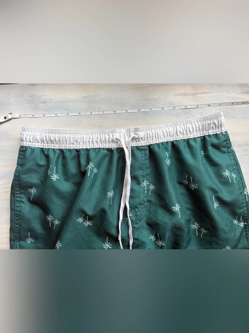 Old Navy Green Swim Trunks with Palm Trees